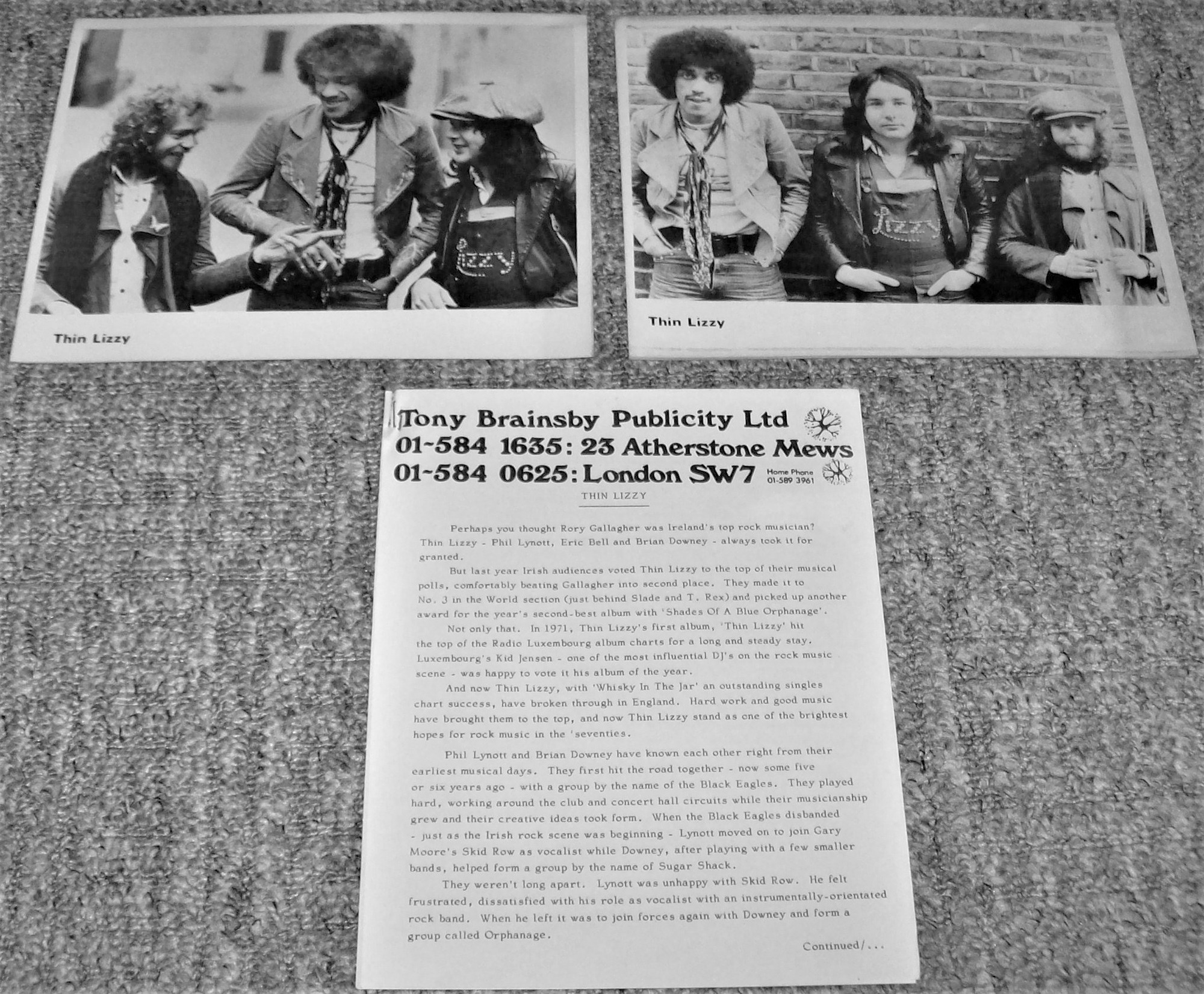 THIN LIZZY U.K. RECORD COMPANY PROMO PRESS RELEASE 'WHISKEY IN THE JAR' SINGLE 1972.JPG
