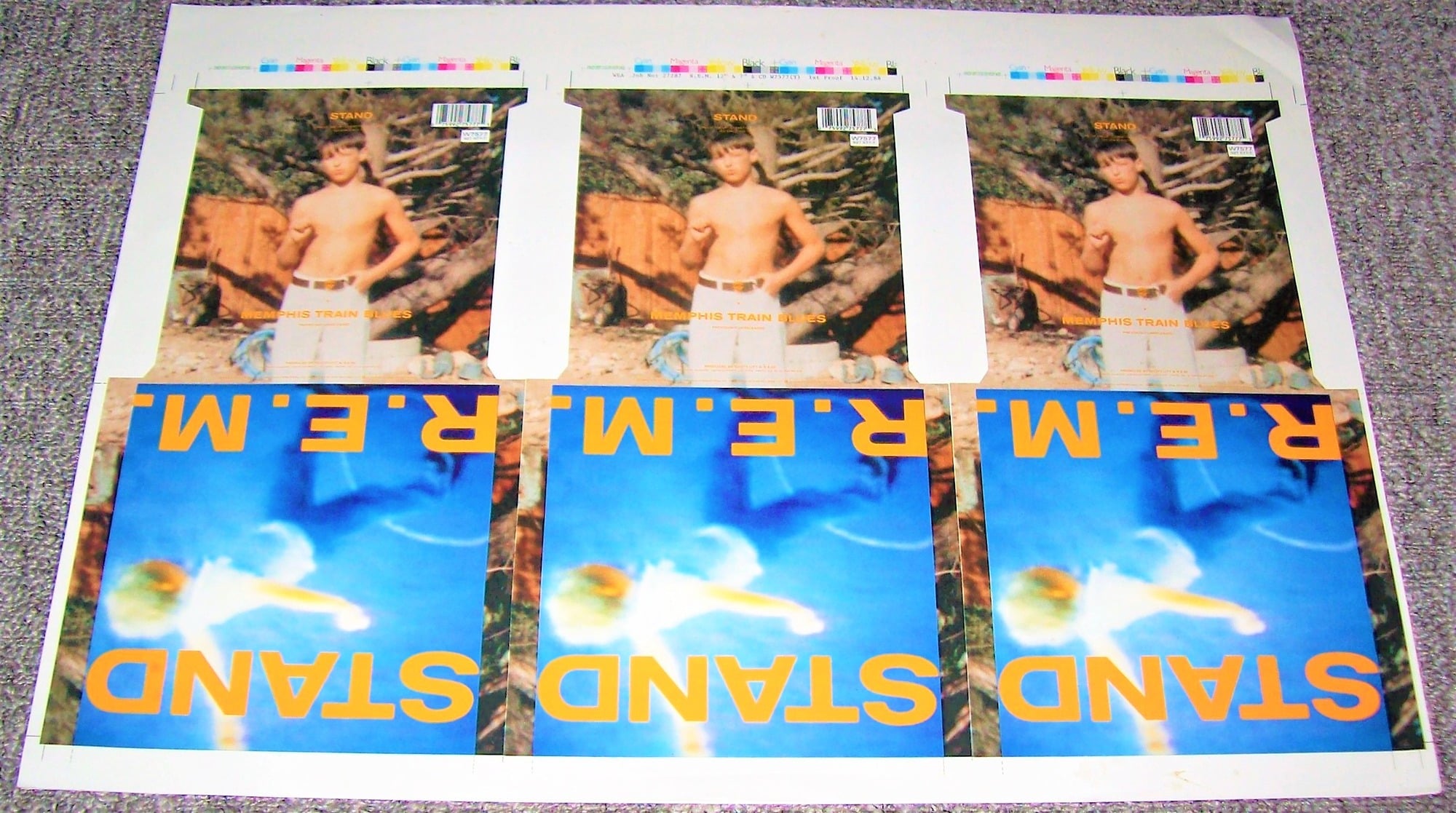 REM U.K. RECORD COMPANY 1st PROOF TEST PRESSING SLEEVE 'STAND' 12 AND 7 INCH AND C.D. SINGLES 14-12-1988 2.jpg