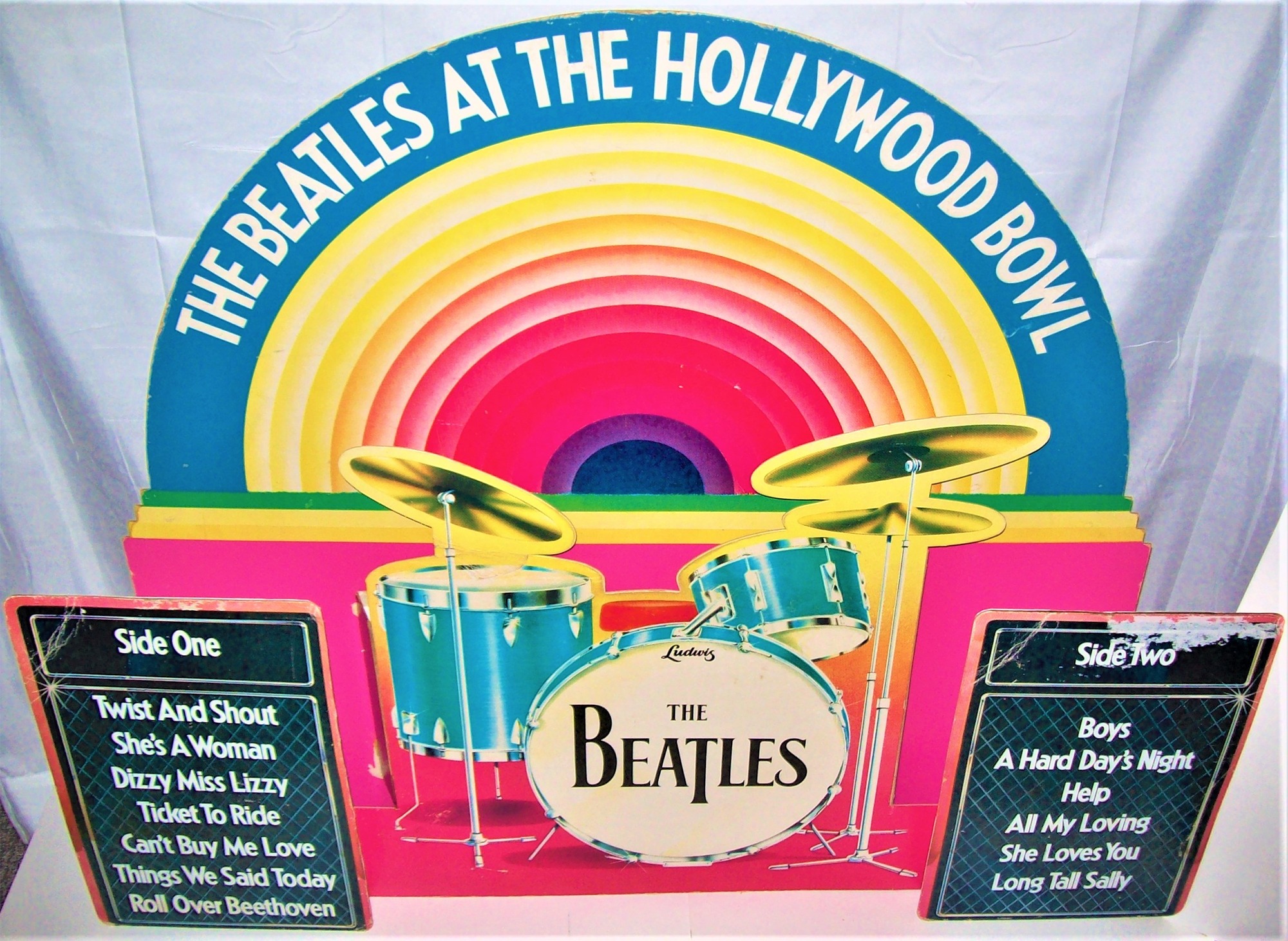 THE BEATLES U.K. RECORD COMPANY PROMO 3D SHOP DISPLAY STANDEE 'LIVE AT THE HOLLYWOOD BOWL' ALBUM 1977.JPG