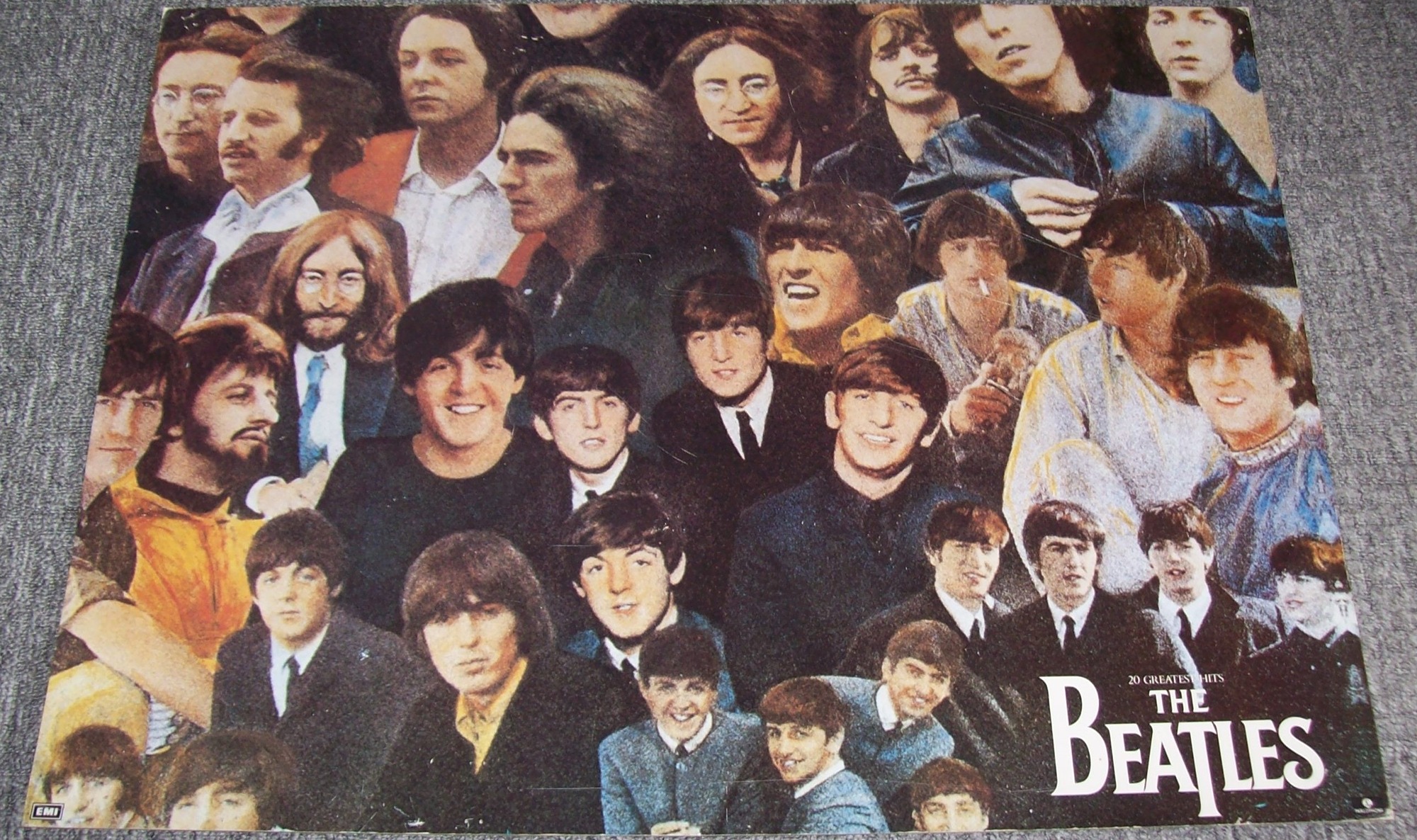 THE BEATLES U.K. RECORD COMPANY PROMO SHOP DISPLAY BOARD '20 GREATEST HITS' ALBUM 1982.jpg