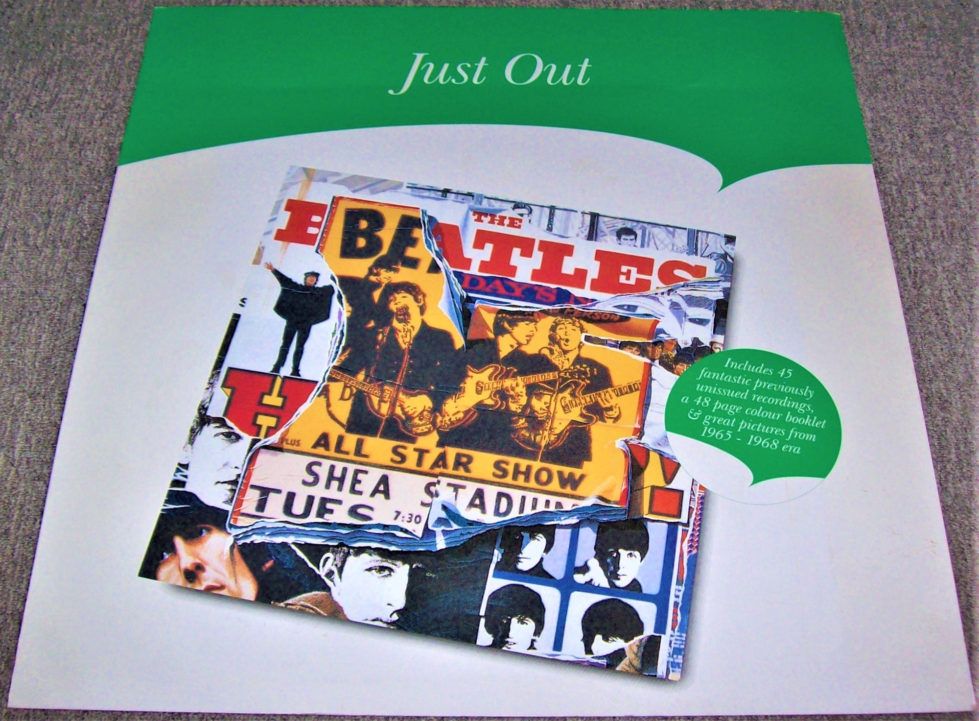 THE BEATLES U.K. RECORD COMPANY PROMO SHOP DISPLAY FLAT JUST OUT 'ANTHOLOGY 2' ALBUM 1996.JPG