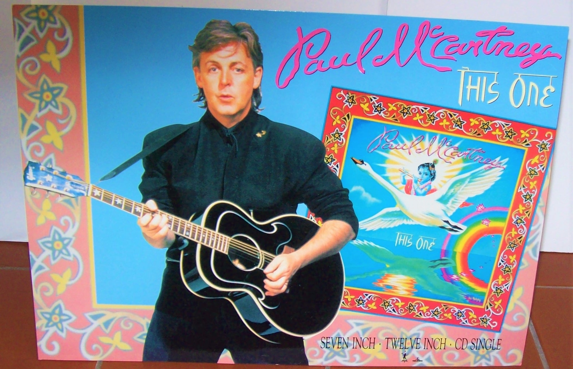 THE BEATLES PAUL McCARTNEY U.K. RECORD COMPANY PROMO SHOP COUNTER STANDEE 'THIS ONE' SINGLE 1989.jpg
