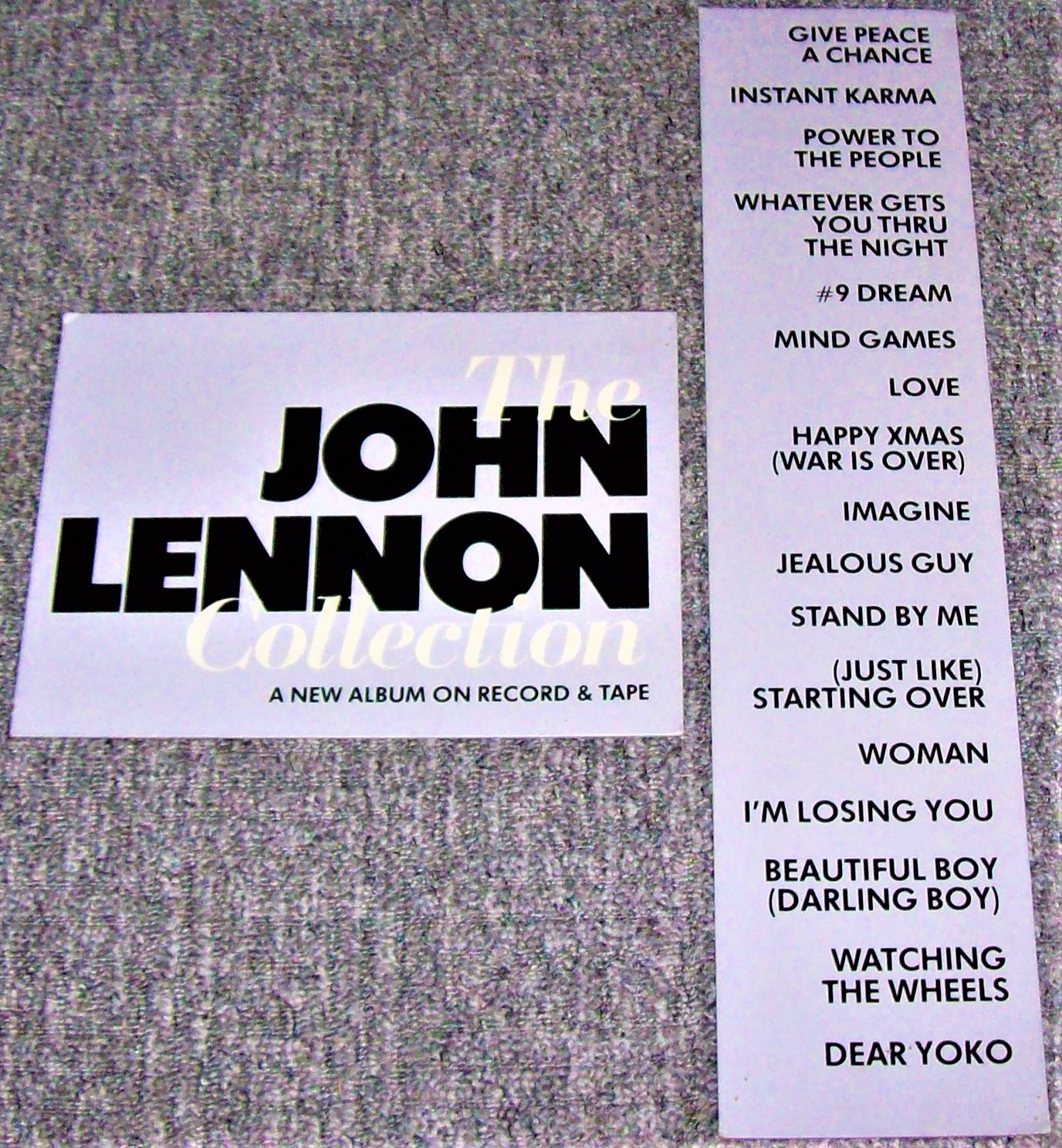 THE BEATLES U.K. RECORD COMPANY PROMO SHOP DISPLAY FLATS 'THE JOHN LENNON COLLECTION' ALBUM 1982.JPG