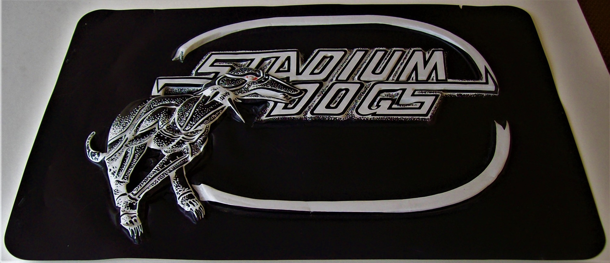 STADIUM DOGS U.K. RECORD COMPANY PLASTIC 3-D PROMO POSTER SHOP DISPLAY IN 1978.JPG