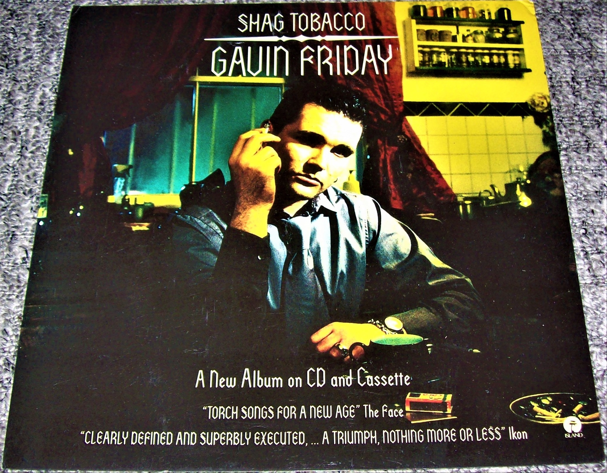 GAVIN FRIDAY U.K. RECORD COMPANY PROMO WINDOW CARD 'SHAG TOBACCO' ALBUM 1995.JPG