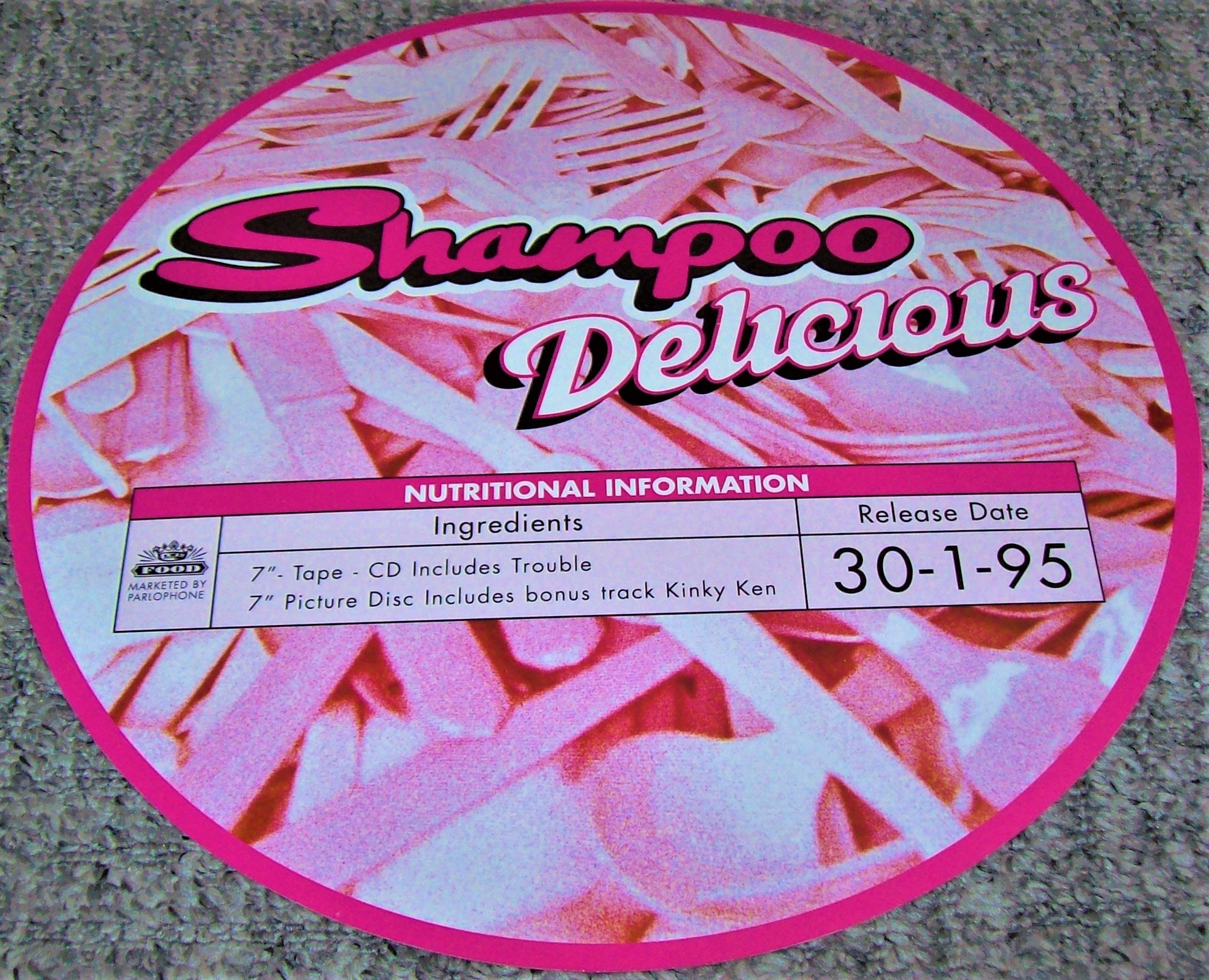 SHAMPOO U.K. RECORD COMPANY PROMO WINDOW CARD 'DELICIOUS' SINGLE 1995  1A.JPG