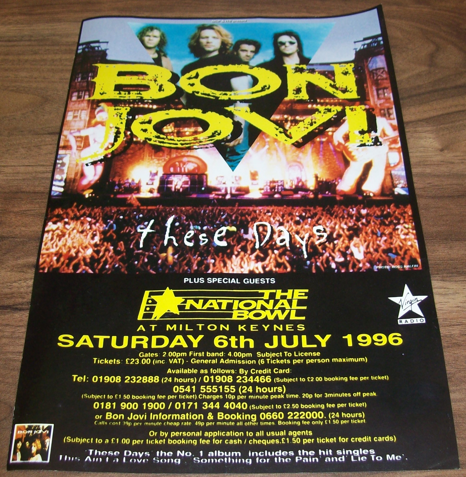 BON JOVI SATURDAY 6th JULY 1996 'THESE DAYS' CONCERT POSTER MILTON KEYNES SMALL  4.JPG