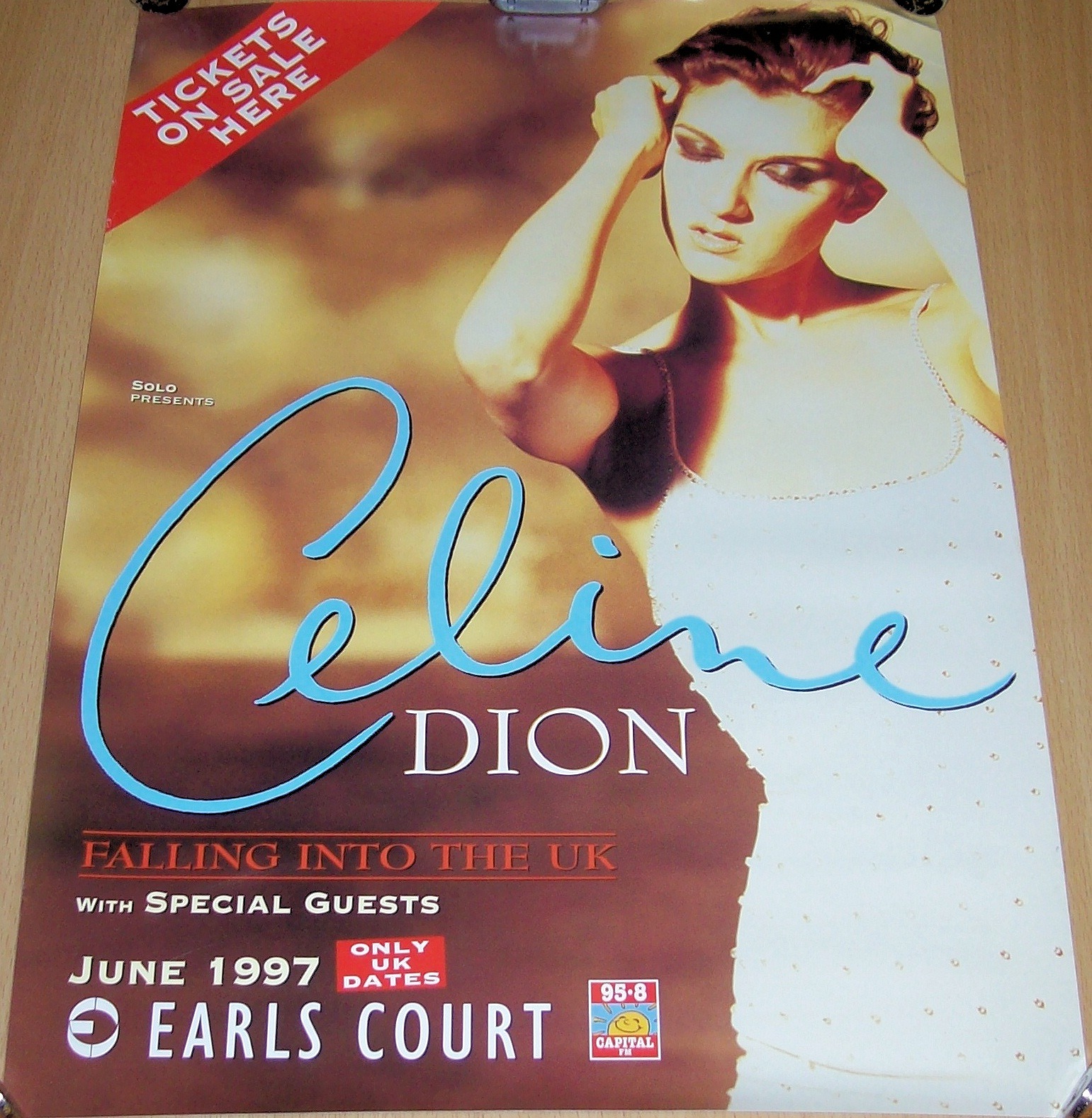 CELINE DION JUNE 1997 EARLS COURT LONDON SMALL 'TICKETS ON SALE HERE' CONCERT PROMO POSTER.JPG