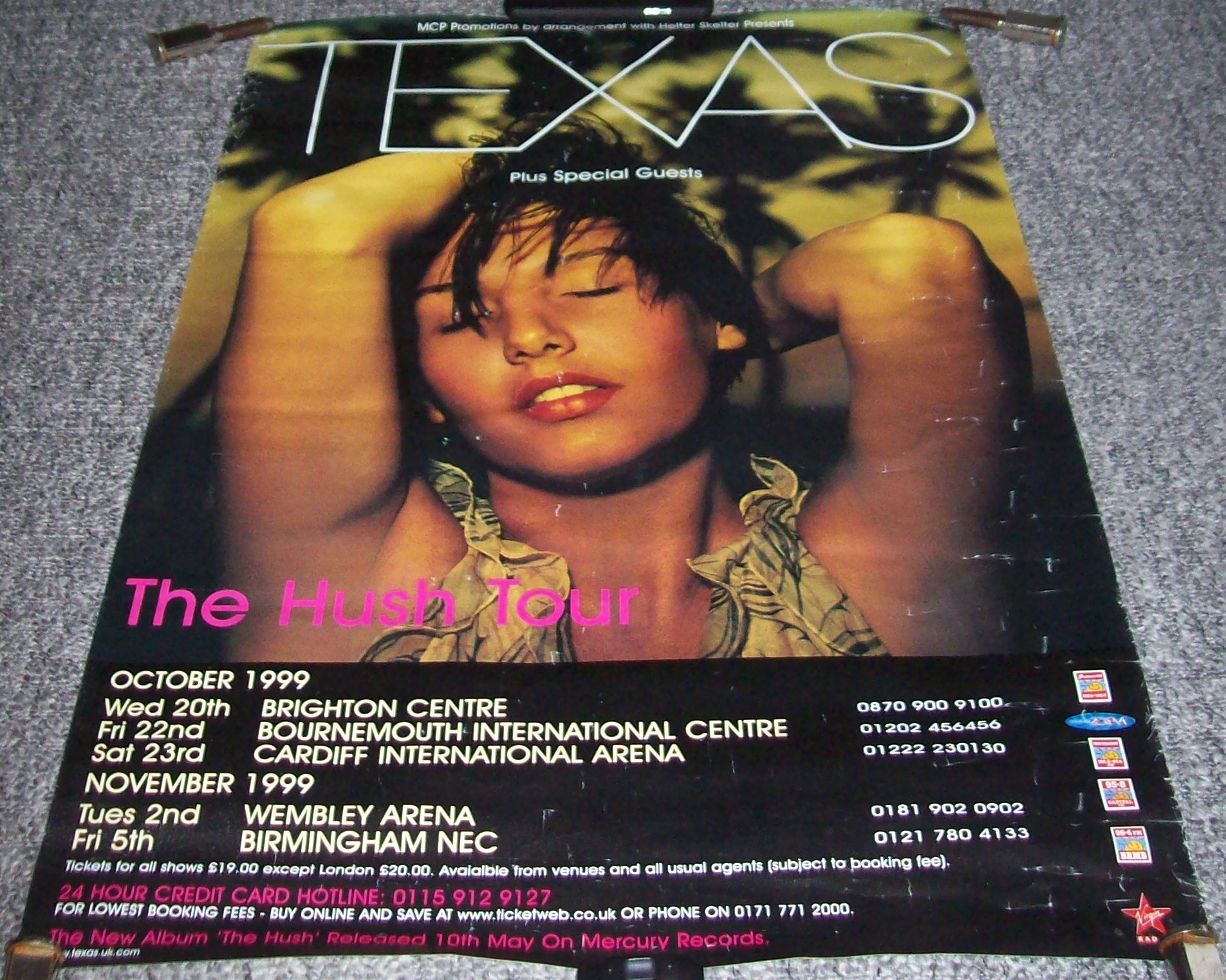TEXAS TOUR POSTER OCTOBER AND NOVEMBER 1999 'THE HUSH' U.K. TOUR .JPG