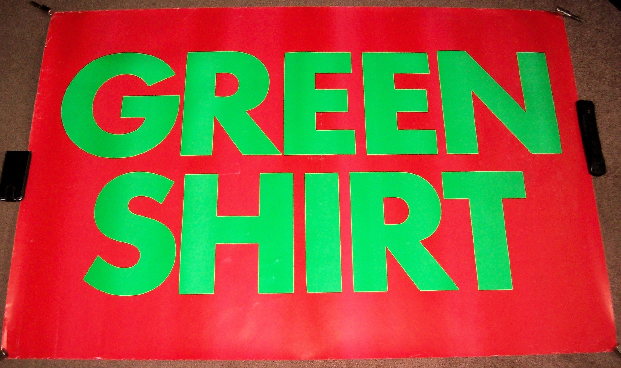 ELVIS COSTELLO U.K. RECORD COMPANY PROMO POSTER 'GREEN SHIRT' SINGLE 1985.JPG