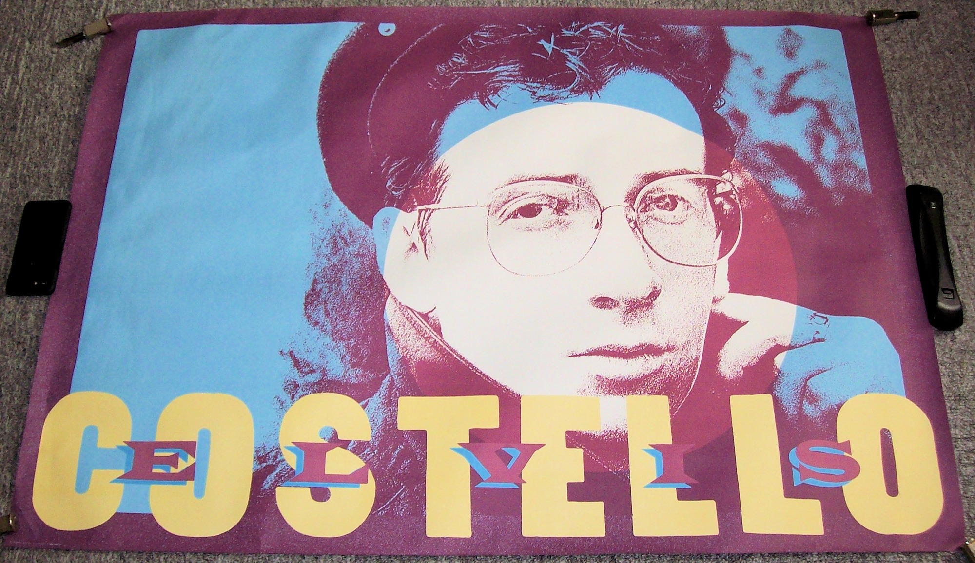 ELVIS COSTELLO U.K. RECORD COMPANY PROMO POSTER PUNCH THE CLOCK ALBUM 1983.JPG