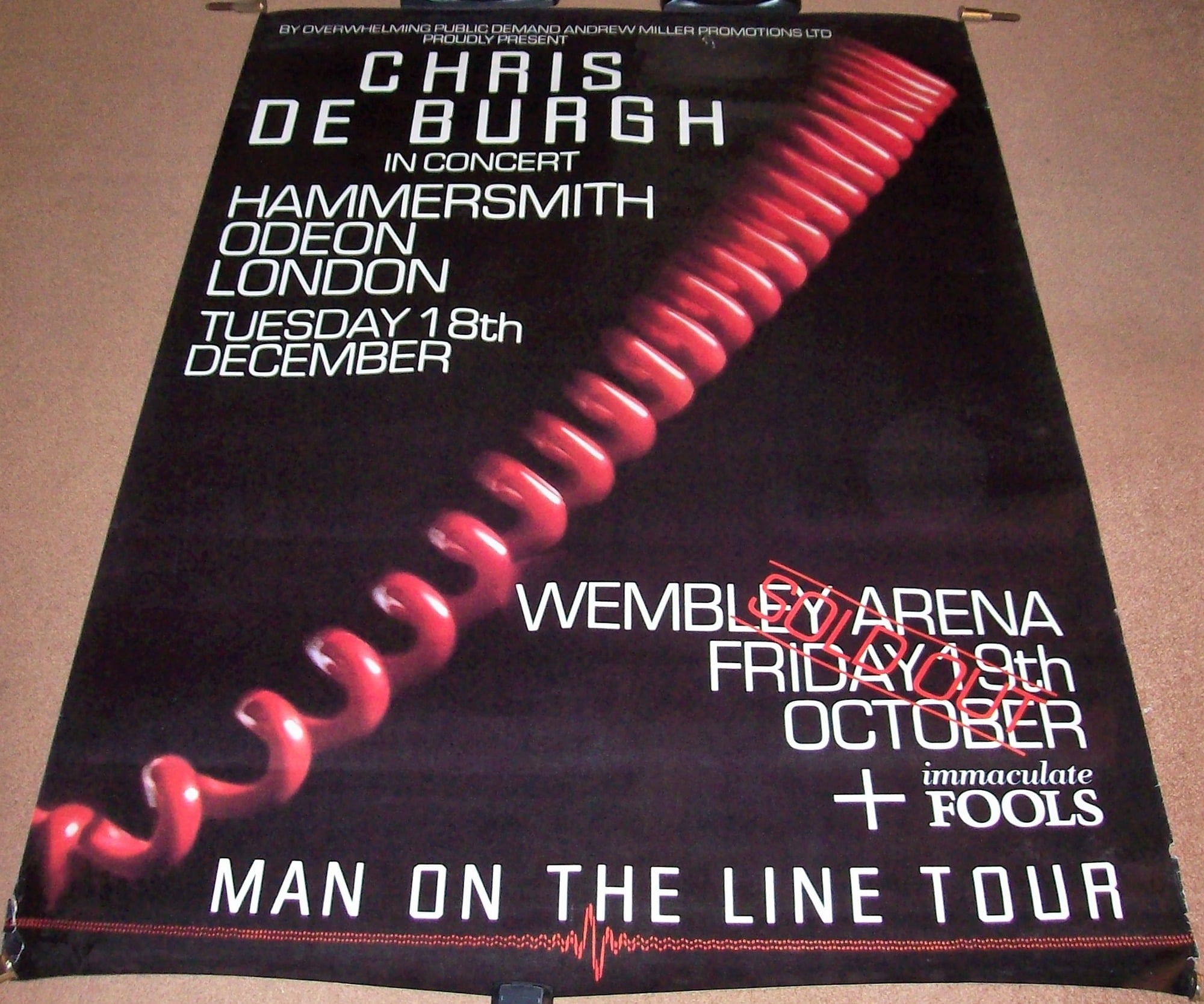 CHRIS DE BURGH CONCERT POSTER FRIDAY 19TH OCTOBER AT WEMBLEY ARENA AND TUESDAY 18TH DECEMBER AT HAMMERSMITH ODEON 1984. 2.jpg