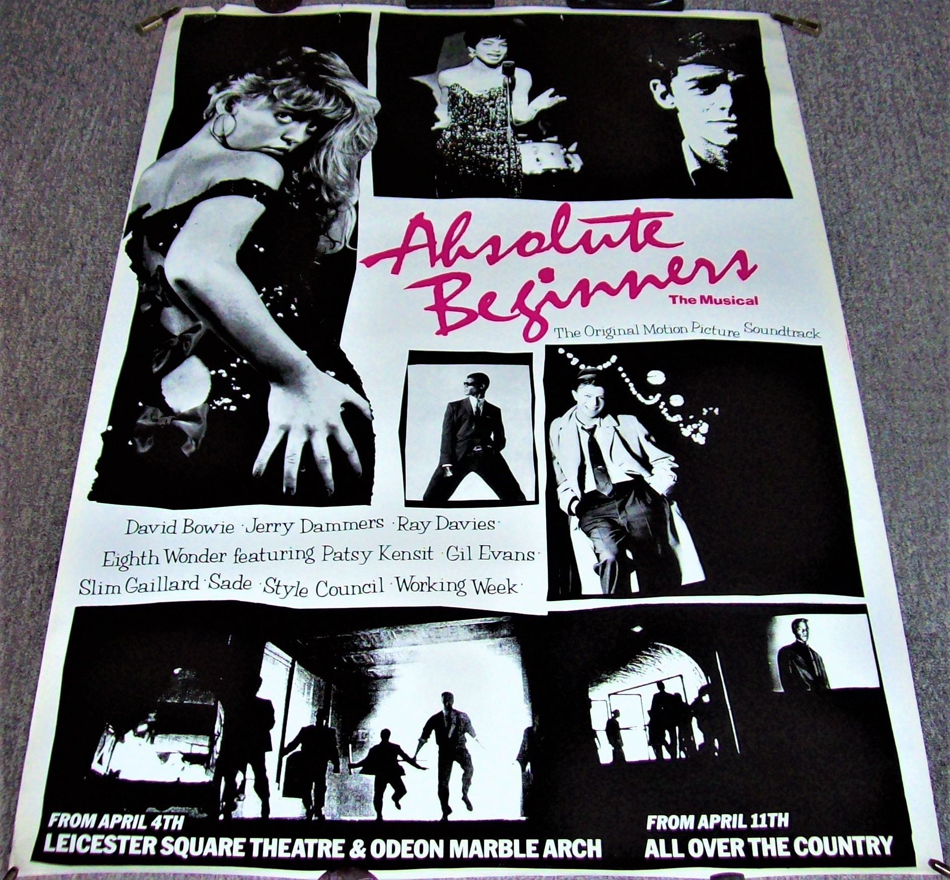 DAVID BOWIE U.K. PREMIERE PROMO POSTER 'ABSOLUTE BEGINNERS' FILM 1986  2.JPG