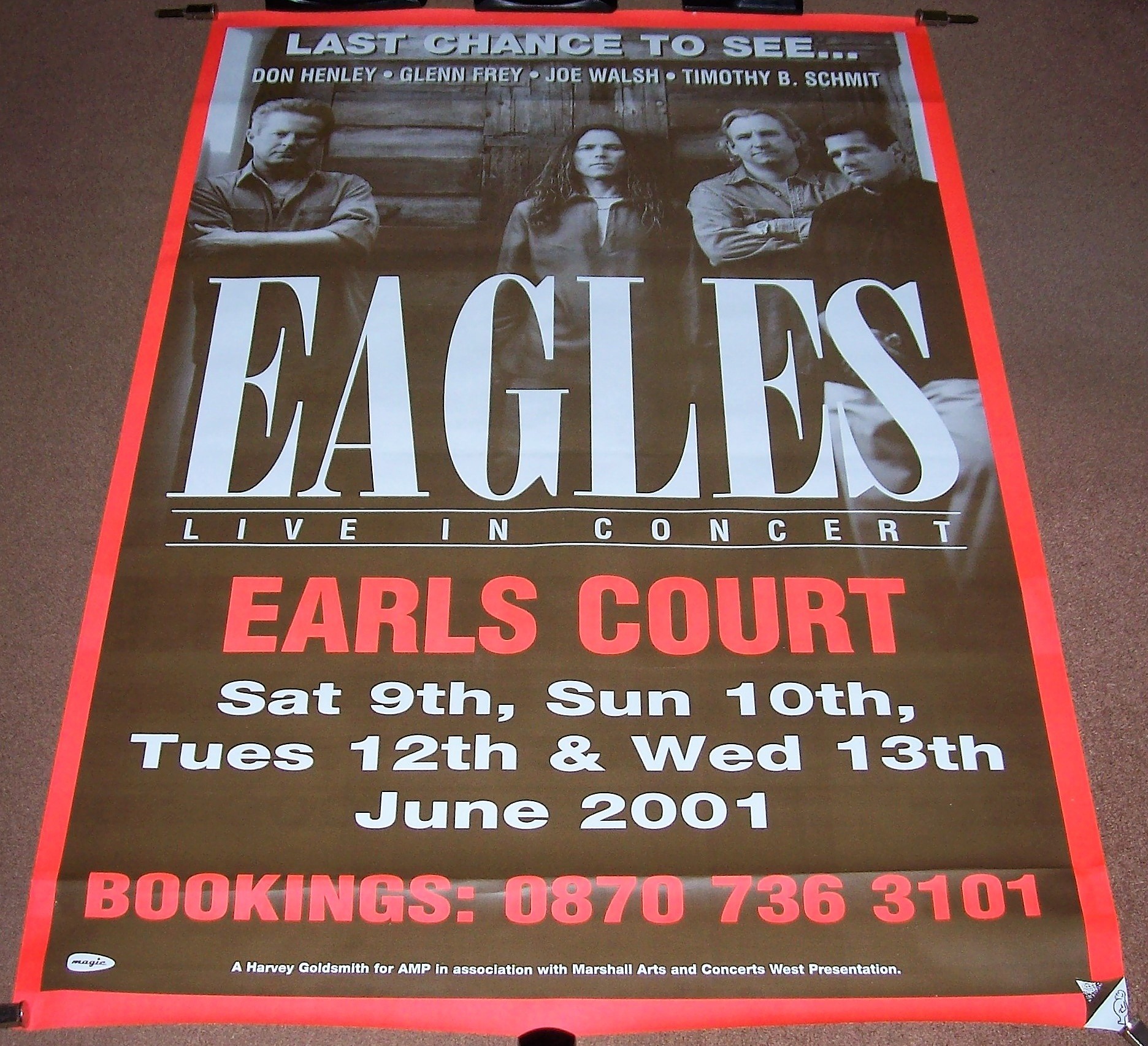 EAGLES CONCERT POSTER SAT SUN TUE WED 9th 10th 12th 13th JUNE 2001 EARLS COURT LONDON U.K..jpg