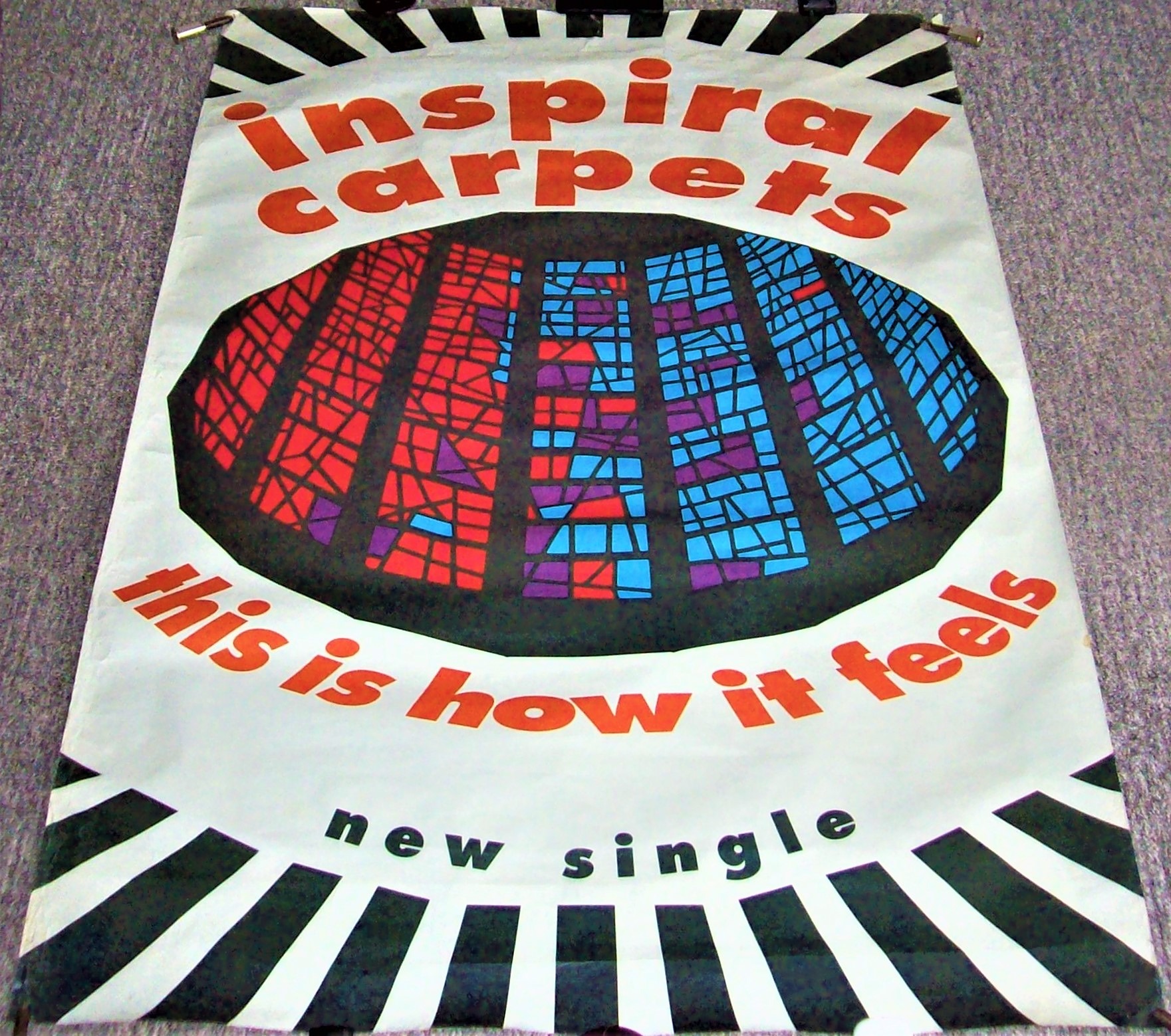 INSPIRAL CARPETS U.K. RECORD COMPANY PROMO POSTER 'THIS IS HOW IT FEELS' SINGLE 1990..JPG