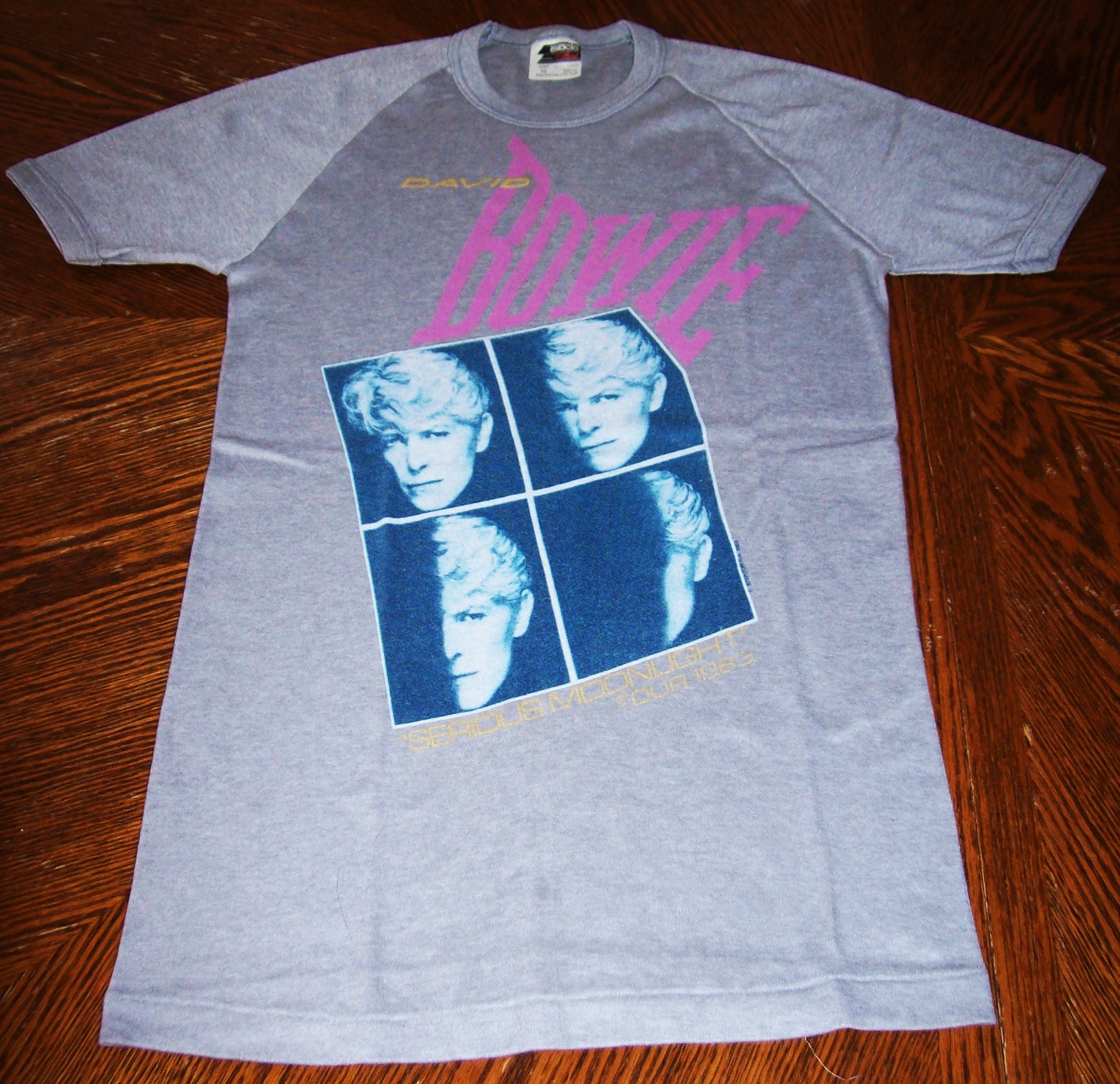 DAVID BOWIE GREY LADIES T-SHIRT SERIOUS MOONLIGHT WORLD TOUR 1983 SIZE 18 .jpg