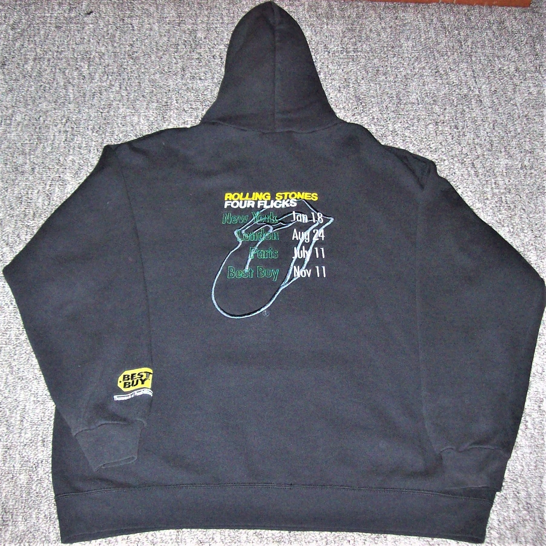 THE ROLLING STONES 2003 U.S. 'FOUR FLICKS' BEST BUY CONCERTS PROMO HOODIE  D.JPG