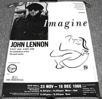 THE BEATLES JOHN LENNON EXHIBITION POSTER NOV-DEC 1988 GAS HALL BIRMINGHAM U.K.