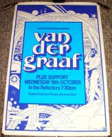 VDGG CONCERT POSTER WEDNESDAY 19th OCTOBER 1977 REFECTORY LEEDS UNI
