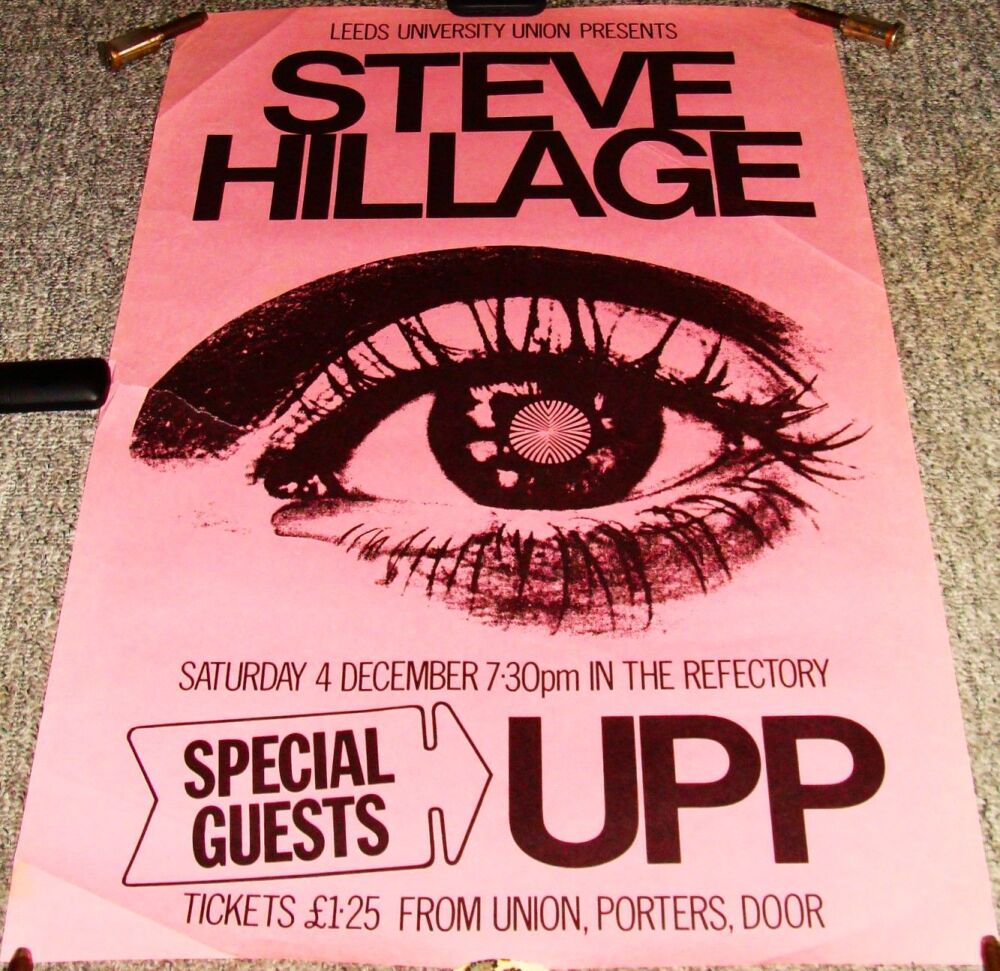 GONG STEVE HILLAGE SUPERB CONCERT POSTER SAT 4th DEC 1976 LEEDS UNIVERSITY 