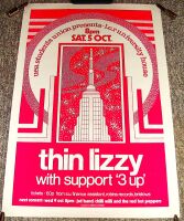 THIN LIZZY STUNNING CONCERT POSTER SAT 5th OCT 1974 UNIVERSITY EAST ANGLIA U.K.