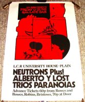 MAN NEUTRONS ALBERTO Y LOST TRIOS PARANOIAS CONCERT POSTER FRIDAY 13th JUNE 1975