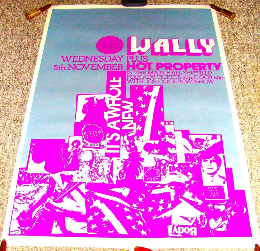 WALLY HOT PROPERTY SUPERB RARE CONCERT POSTER WED 5th NOV 1975 SHEFFIELD PO