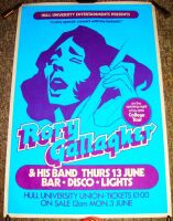 RORY GALLAGHER STUNNING RARE CONCERT POSTER THUR 13th JUNE 1974 HULL UNIVERSITY