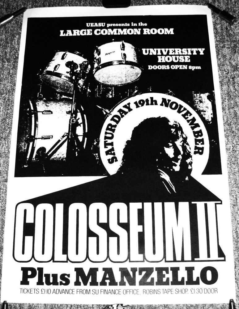 COLOSSEUM II ABSOLUTELY STUNNING RARE CONCERT POSTER SAT 19th NOV 1977 UEA 