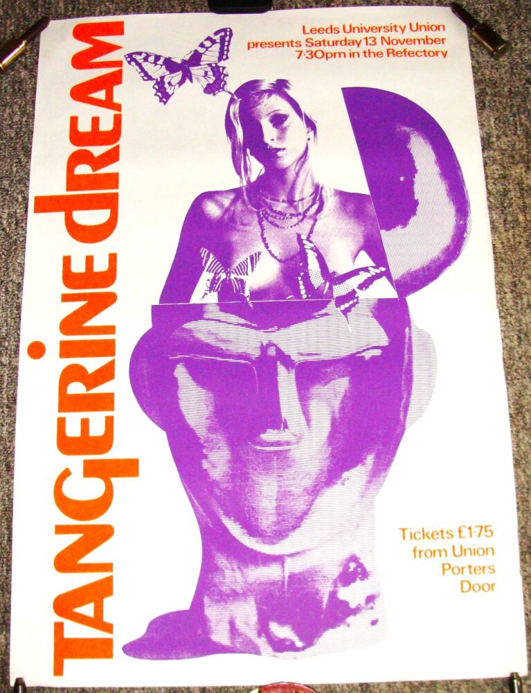 TANGERINE DREAM STUNNING CONCERT POSTER SAT 13th NOV 1976 REFECTORY LEEDS U