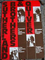 SUTHERLAND BROTHERS & QUIVER CONCERT POSTER SAT 8th OCT 1977 LEEDS UNIVERSITY UK
