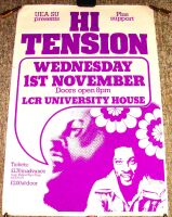 HI TENSION REALLY SUPERB RARE CONCERT POSTER WED 1st NOV 1978 LCR HOUSE UEA U.K.