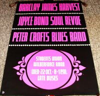 BARCLAY JAMES HARVEST REALLY STUNNING RARE CONCERT POSTER WED 22nd OCT 1975 UEA