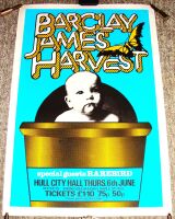 BARCLAY JAMES HARVEST RAREBIRD CONCERT POSTER THU 6th JUNE 1974 CITY HALL HULL