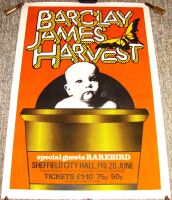 BARCLAY JAMES HARVEST RAREBIRD CONCERT POSTER FRI 28th JUNE 1974 SHEFFIELD U.K.