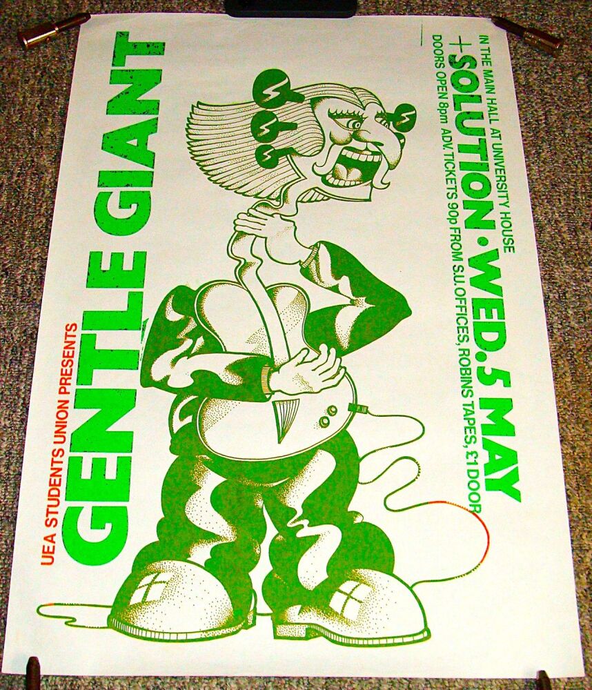 GENTLE GIANT SOLUTION CONCERT POSTER WED 5th MAY 1976 UNIVERSITY EAST ANGLI