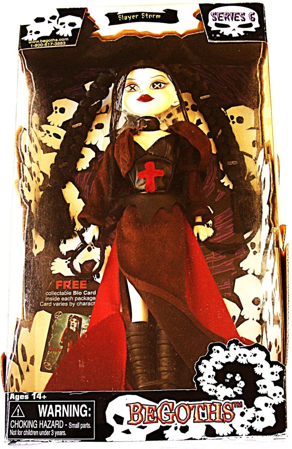 SLAYER STORM STUNNING AND RARE BEGOTHS DOLL SERIES 6 2007 BROWN DRESS RED C