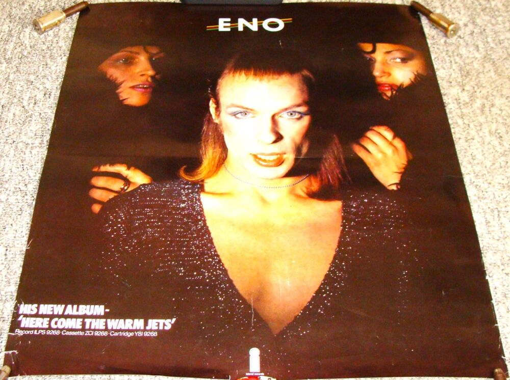 ROXY MUSIC BRIAN ENO U.K. REC COM PROMO POSTER 'HERE COME THE WARM JETS' 19