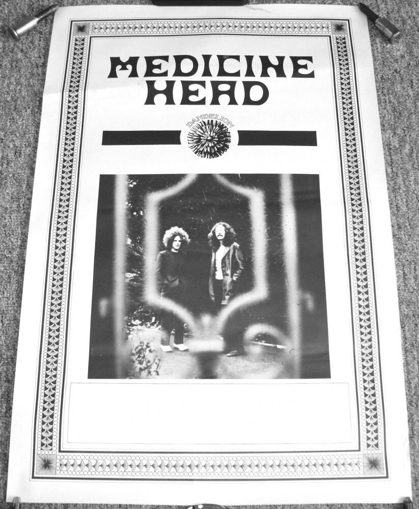 MEDICINE HEAD UK REC COM PROMO POSTER 'NEW BOTTLES OLD MEDICINE' DEBUT L.P.