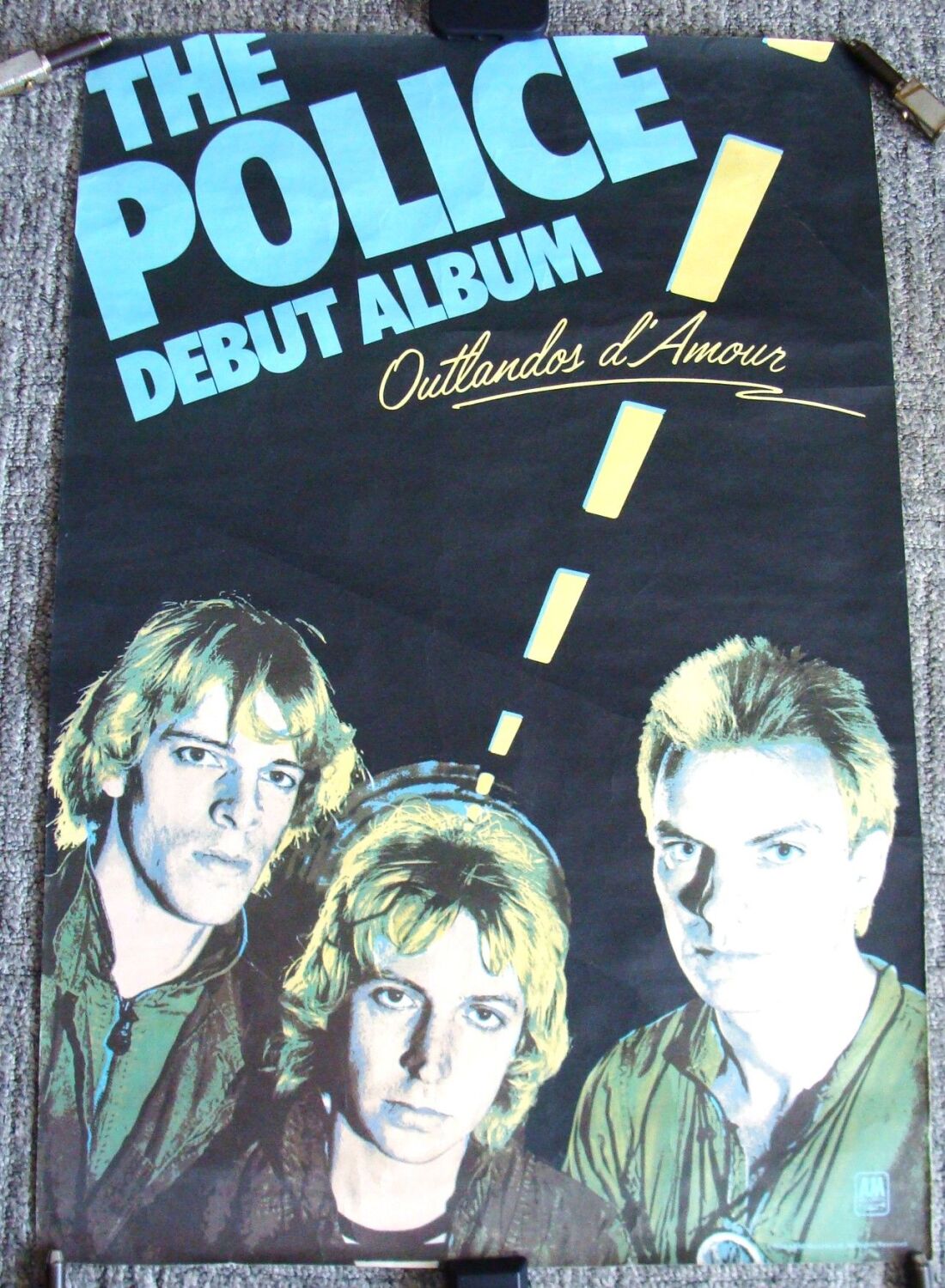THE POLICE U.K. RECORD COMPANY PROMO POSTER 'OUTLANDOS D'AMOUR' DEBUT ALBUM