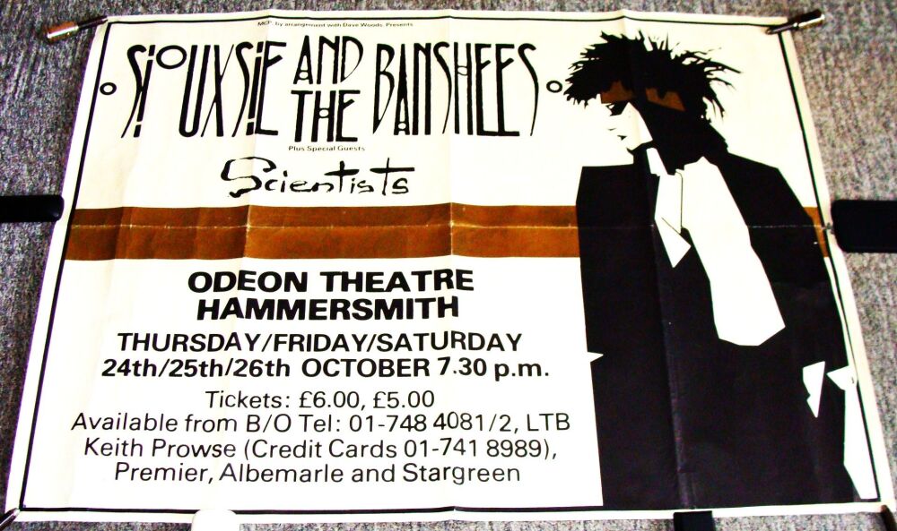SIOUXSIE AND THE BANSHEES SCIENTISTS SUPERB CONCERTS POSTER HAMMERSMITH OCT