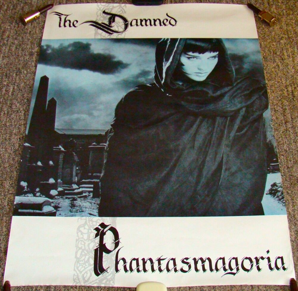 THE DAMNED STUNNING U.K. RECORD COMPANY PROMO POSTER 'PHANTASMAGORIA' ALBUM