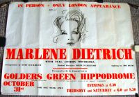 MARLENE DIETRICH STUNNING RARE CONCERT POSTER OCT/NOV 1966 GOLDERS GREEN LONDON