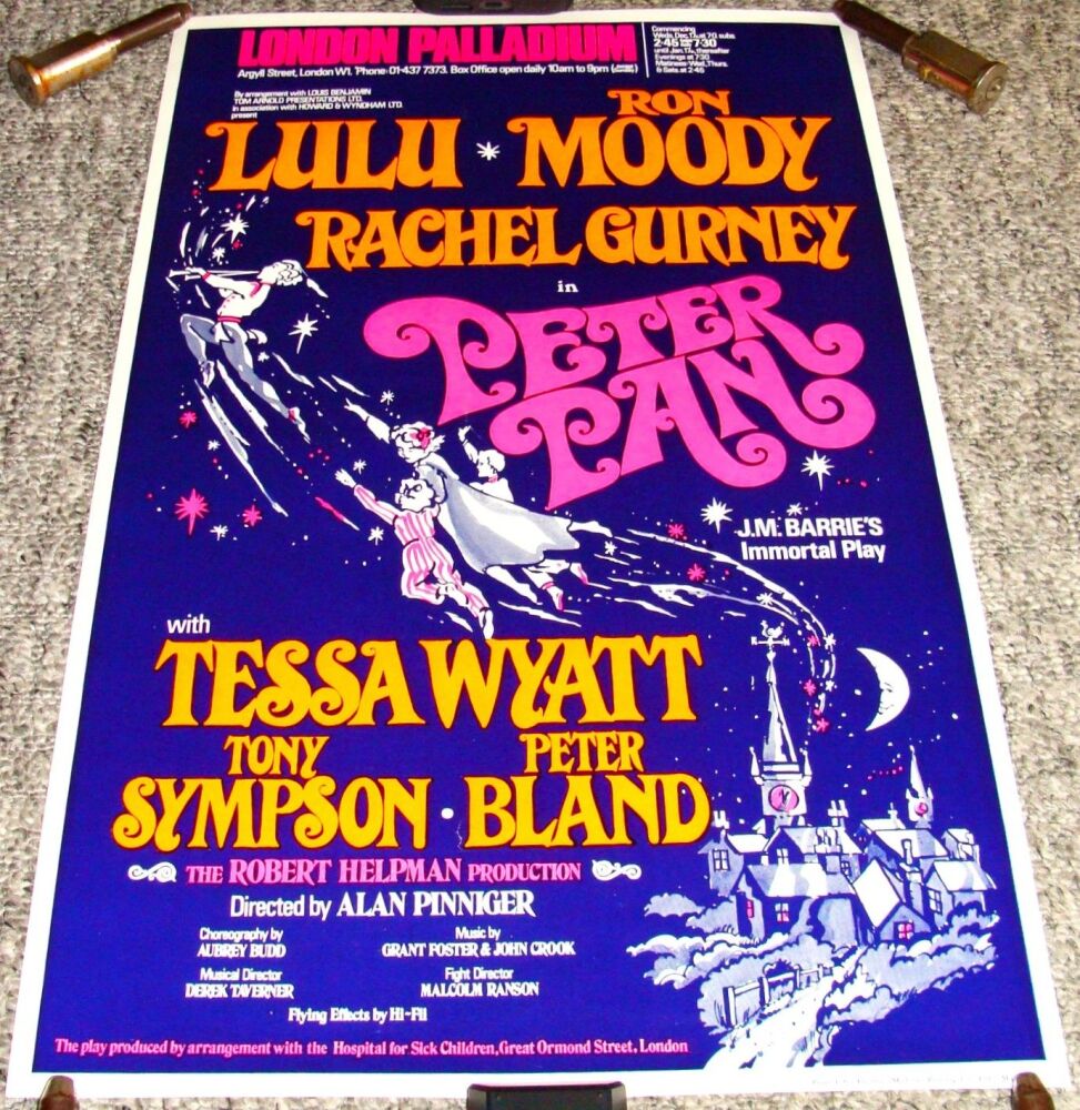 LULU RON MOODY PETER PAN SUPERB PANTOMIME THEATRE POSTER LONDON PALLADIUM 1