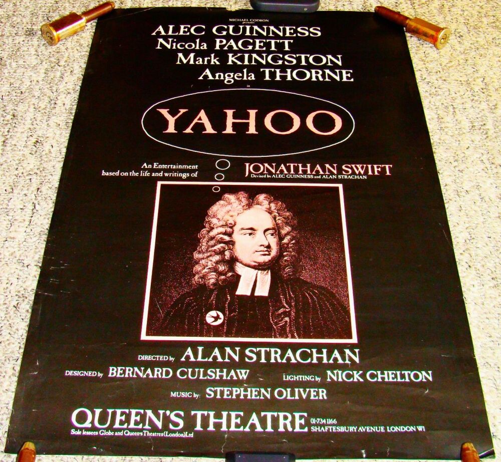 ALEC GUINNESS NICOLA PAGETT  'YAHOO' THEATRE POSTER QUEENS THEATRE LONDON 1