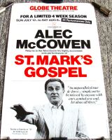 ALEC McCOWEN SUPERB RARE 'ST. MARK'S GOSPEL' POSTER GLOBE THEATRE LONDON 1981