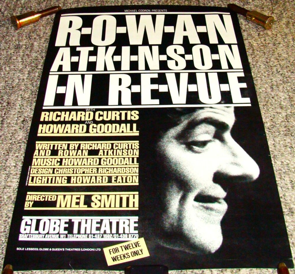 'ROWAN ATKINSON IN REVUE' REALLY SUPER RARE POSTER GLOBE THEATRE LONDON IN 