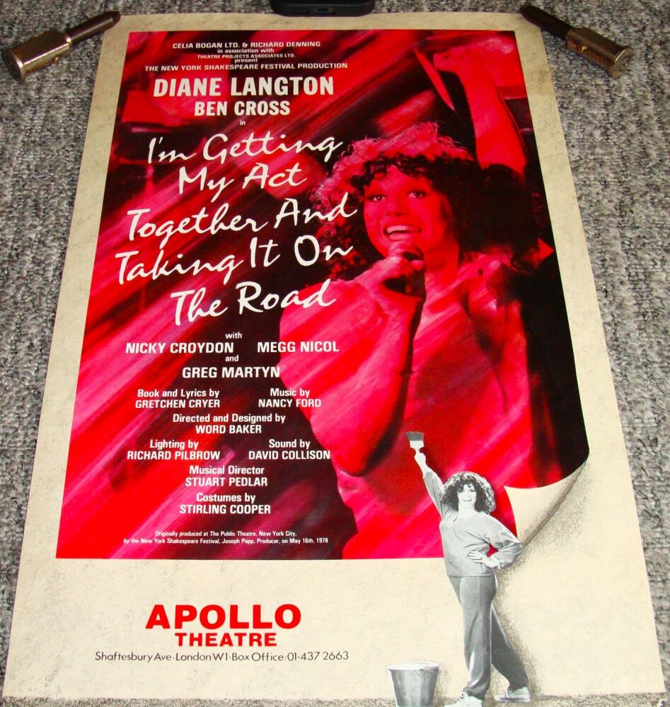 DIANE LANGTON STUNNING 'I'M GETTING MY ACT TOGETHER' POSTER APOLLO THEATRE 