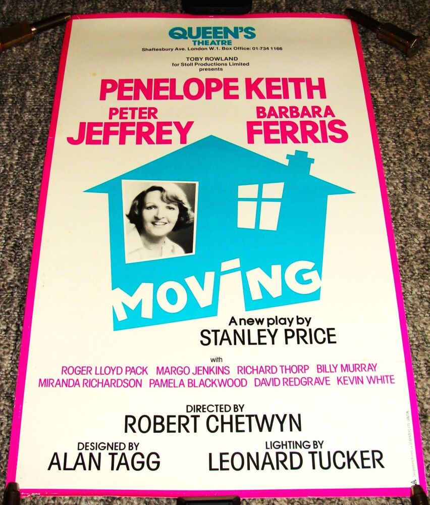 PENELOPE KEITH BARBARA FERRIS 'MOVING' SUPERB POSTER QUEENS THEATRE LONDON 