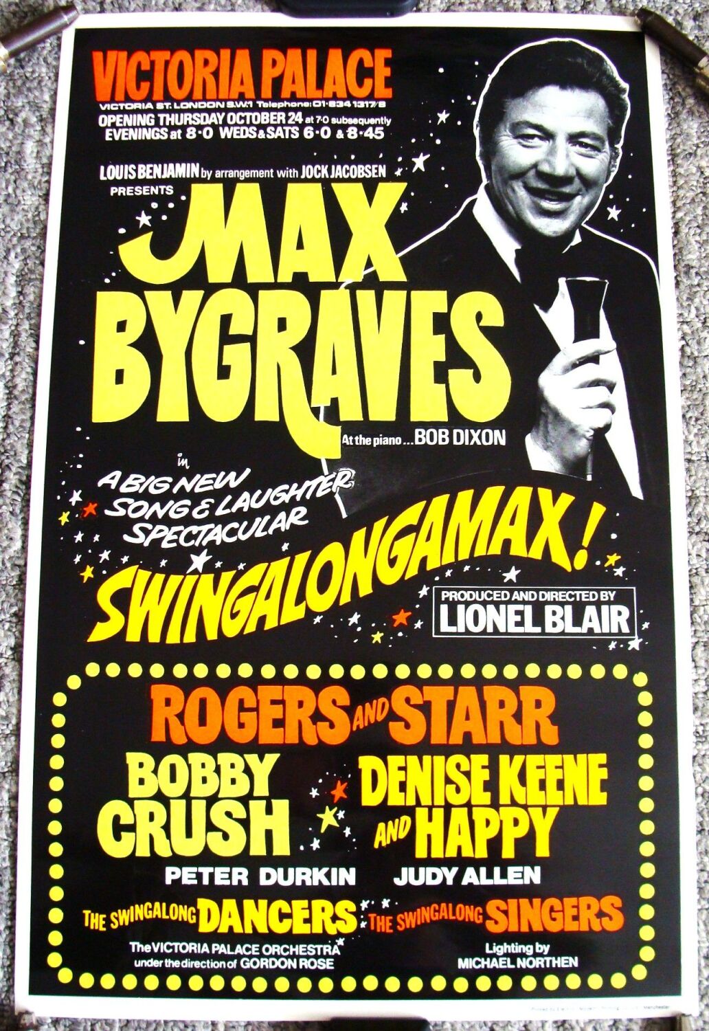 MAX BYGRAVES SWINGALONGAMAX STUNNING THEATRE POSTER VICTORIA PALACE LONDON 